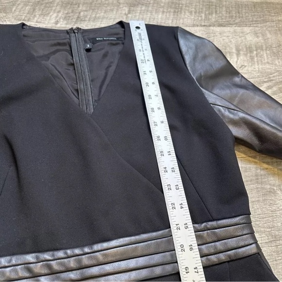 The Kooples Hopla Italian Lamb Leather Trimmed Sheath Wrap Dress - Picture 14 of 16